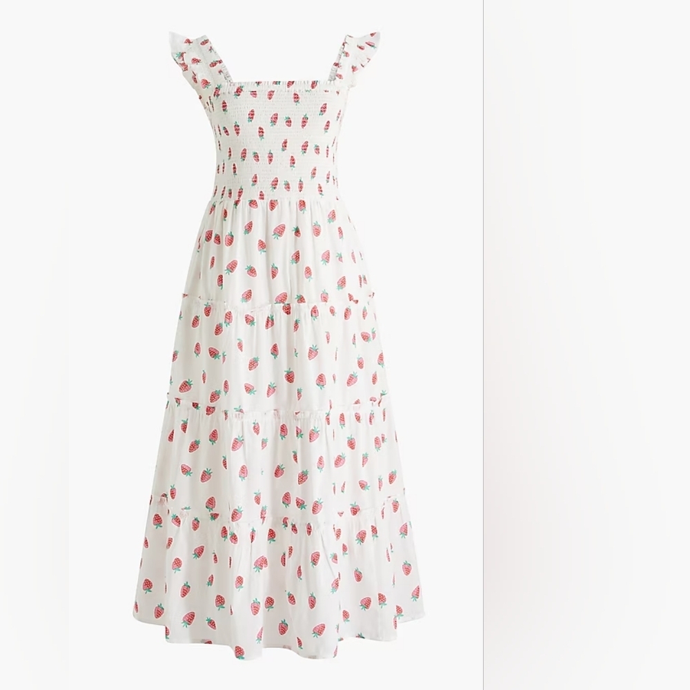 J.Crew Women Smocked Tiered Dress Size M - Picture 8 of 8